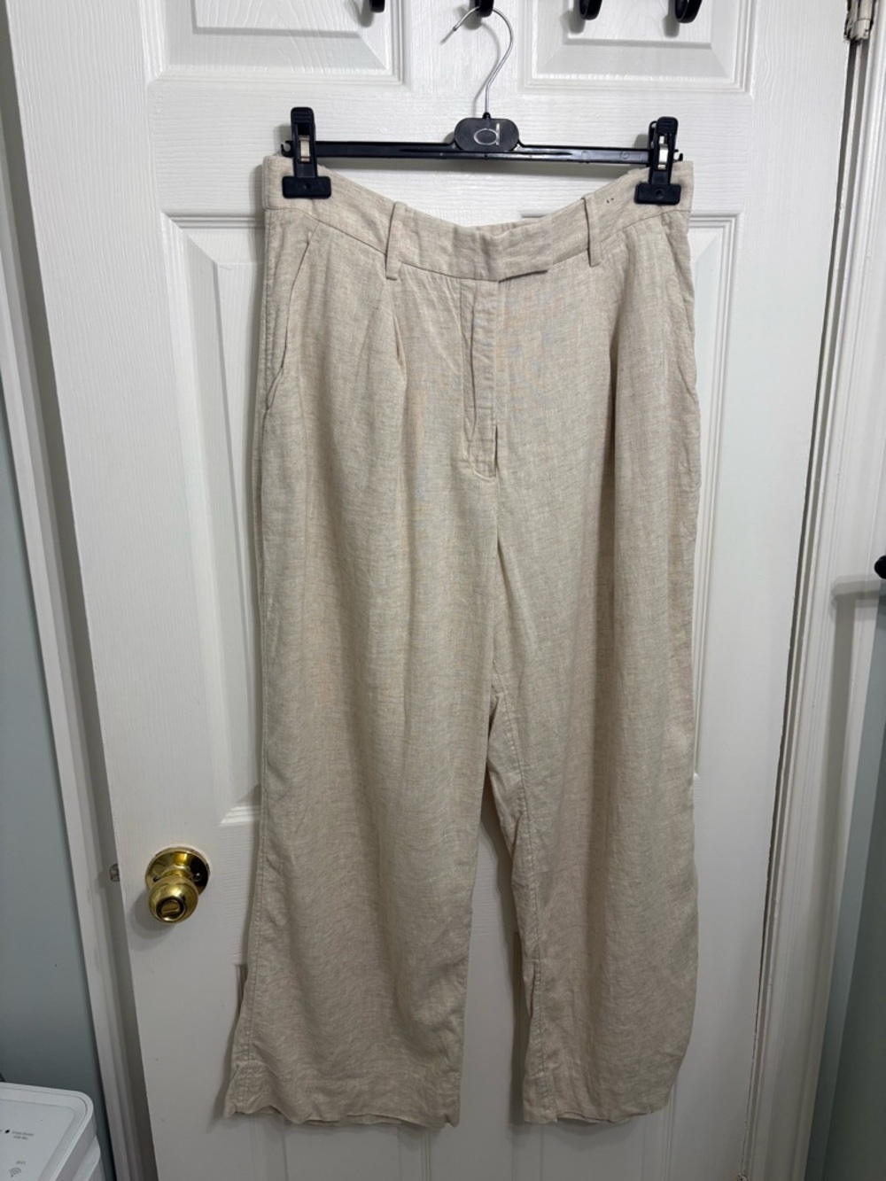 Abercrombie & Fitch Sloan Curve Love Linen-Blend Wide Leg Pants